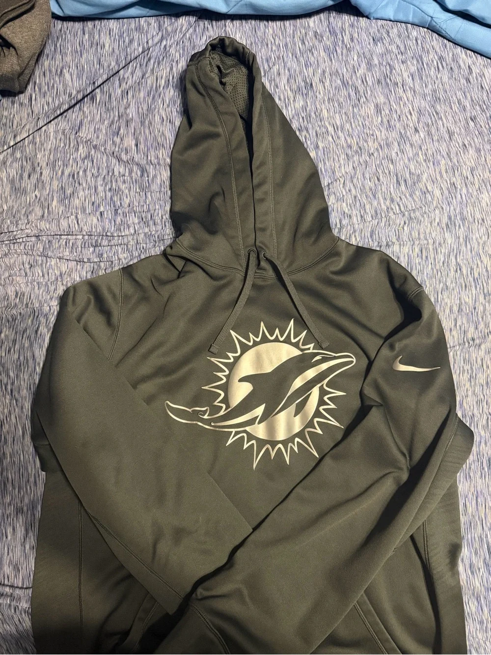 NFL Grey  Miami Dolphins Logo Hooded Sweatshirt